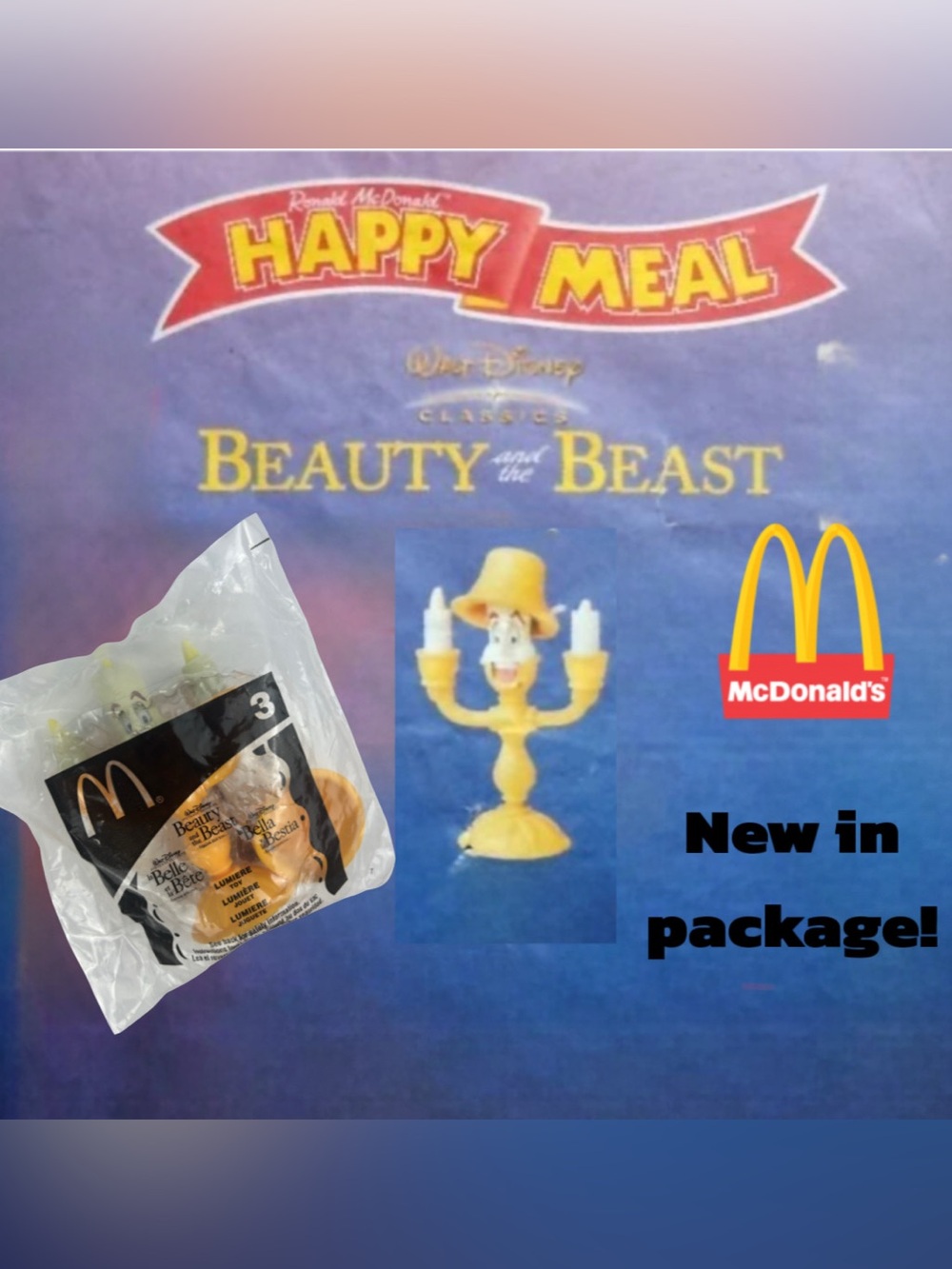 FINAL SALE! McDonald's Lumiere Beauty and the Beast Happy Meal Toy #3 2002 NEW